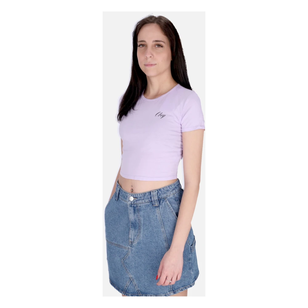 Obey Orchid Petal Cropped Tee Dames T-shirt Purple Dames