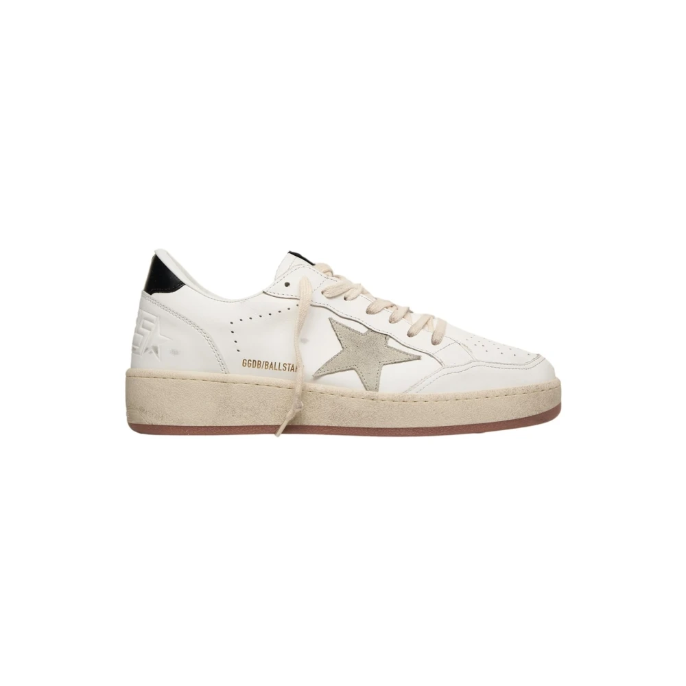 Golden Goose Vita Sneakers med Kontrasterande Häl White, Herr