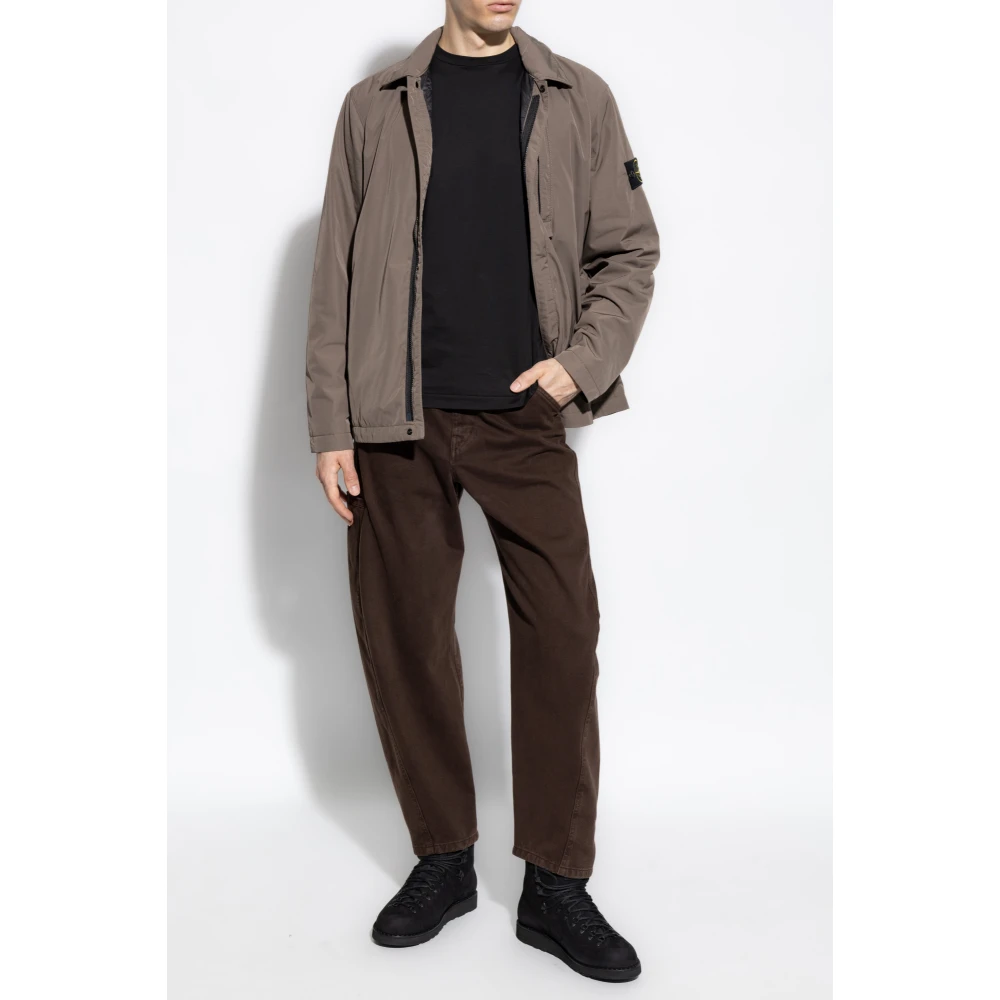 Stone Island Jas met logo Brown Heren