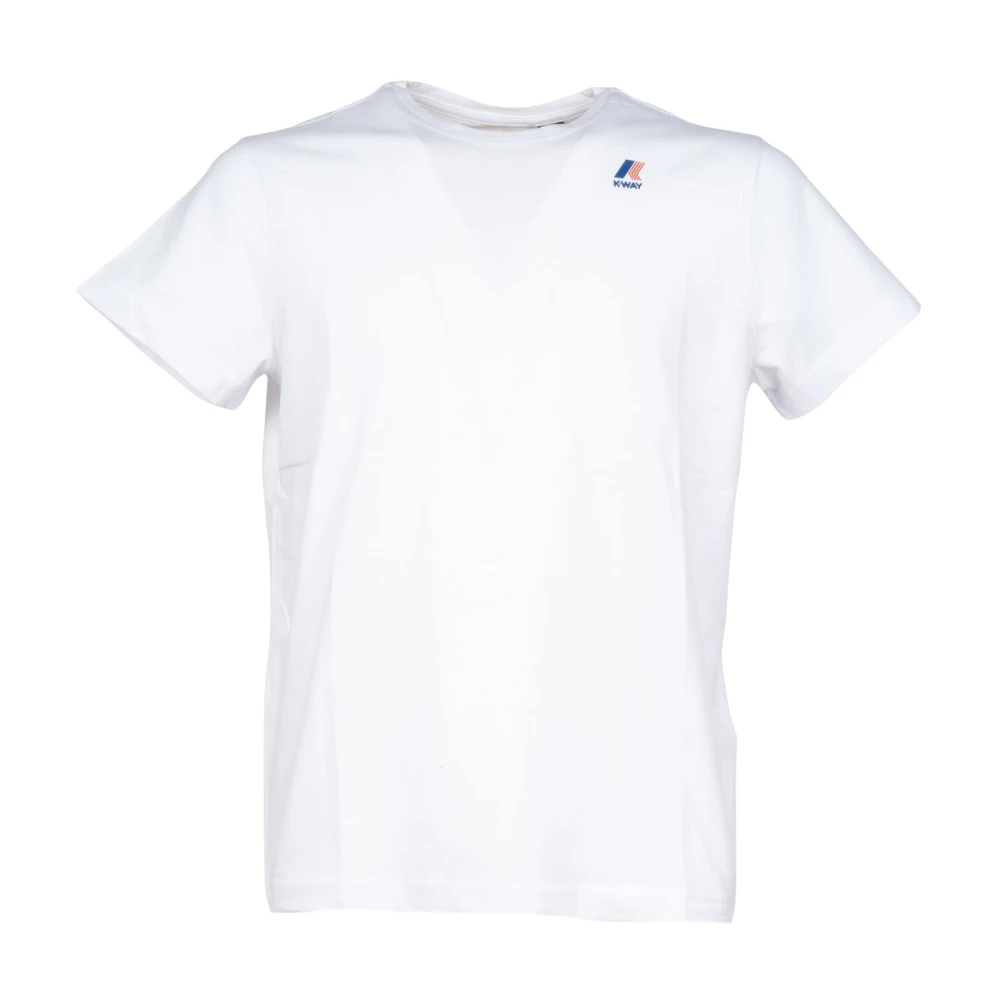K-way Witte Edouard T-shirt met Kleurig Logo White Heren