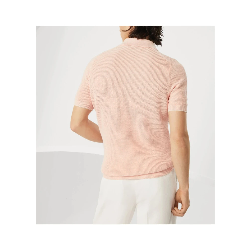 BRUNELLO CUCINELLI Zalmroze Geribbelde Trui Pink Heren