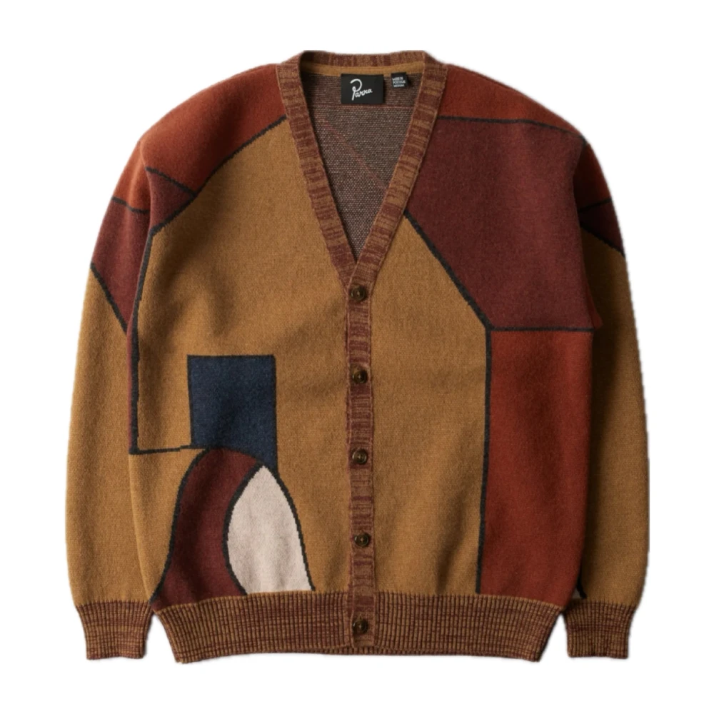 By Parra Jacquard Gebreide Lamswollen Vest Brown Heren