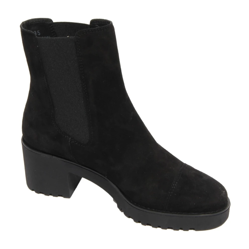 Hogan Women's Black Heeled Boots, 2 Uk, Suede Chelsea Boots Made In Italy