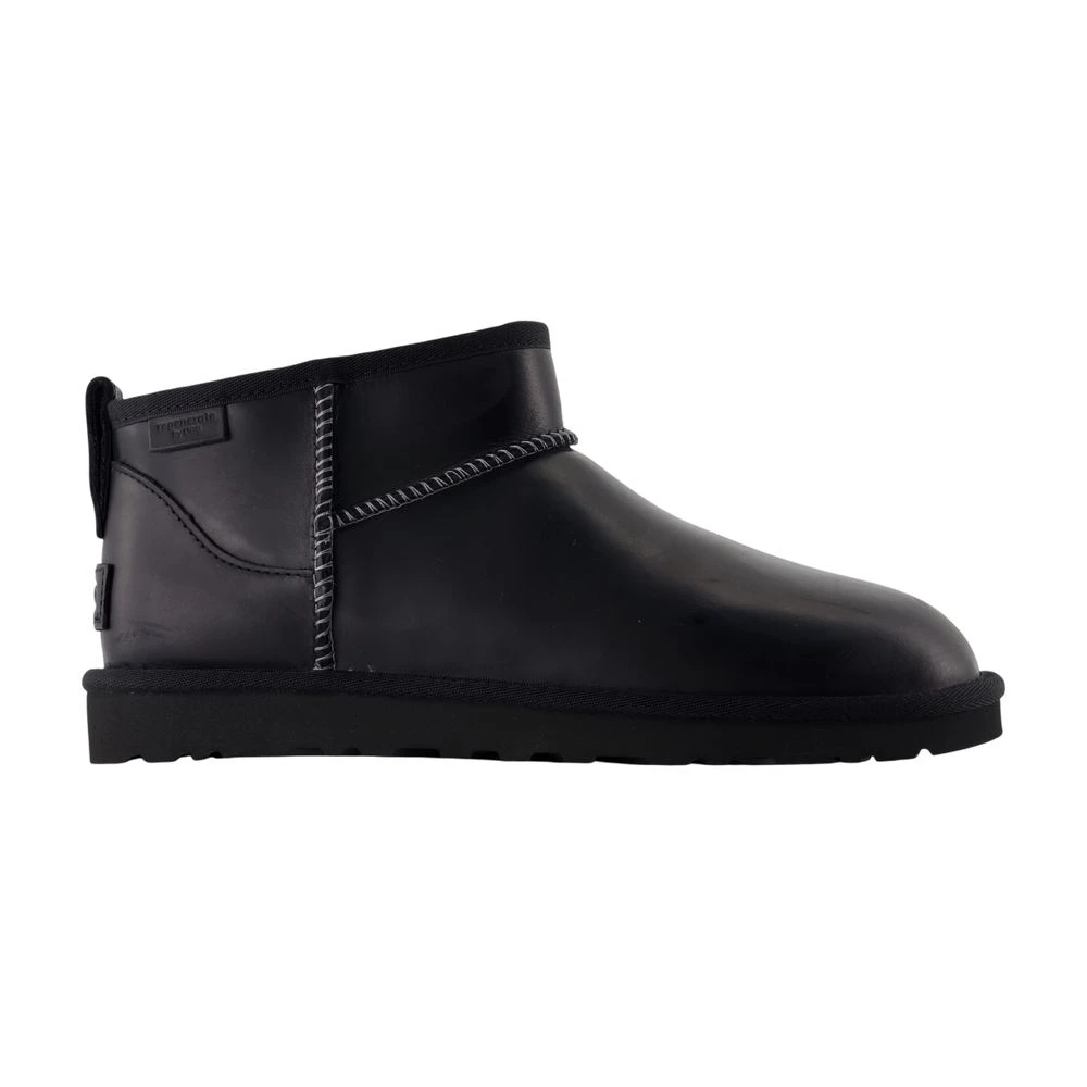 Ugg Black Winter Boots, Female, 9 Uk, Classic Ultra Mini Leather Regen Ankle Boots