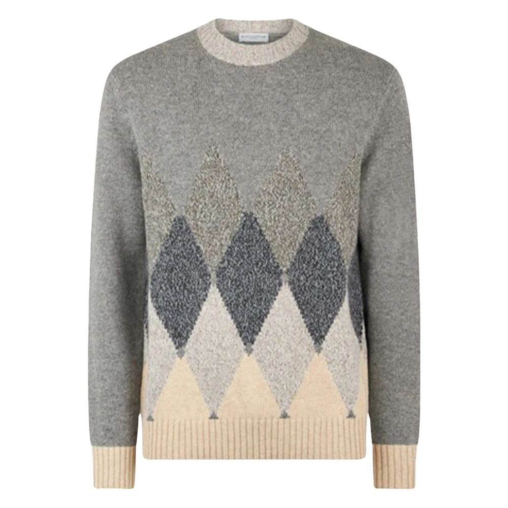 Ballantyne Mouline Grey Beige Pullover Gray Heren