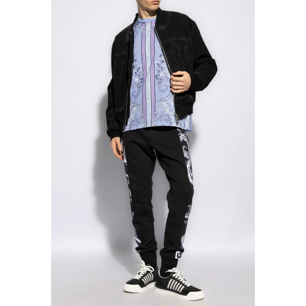 Versace Jeans Couture Bedrukt T-shirt Purple Heren