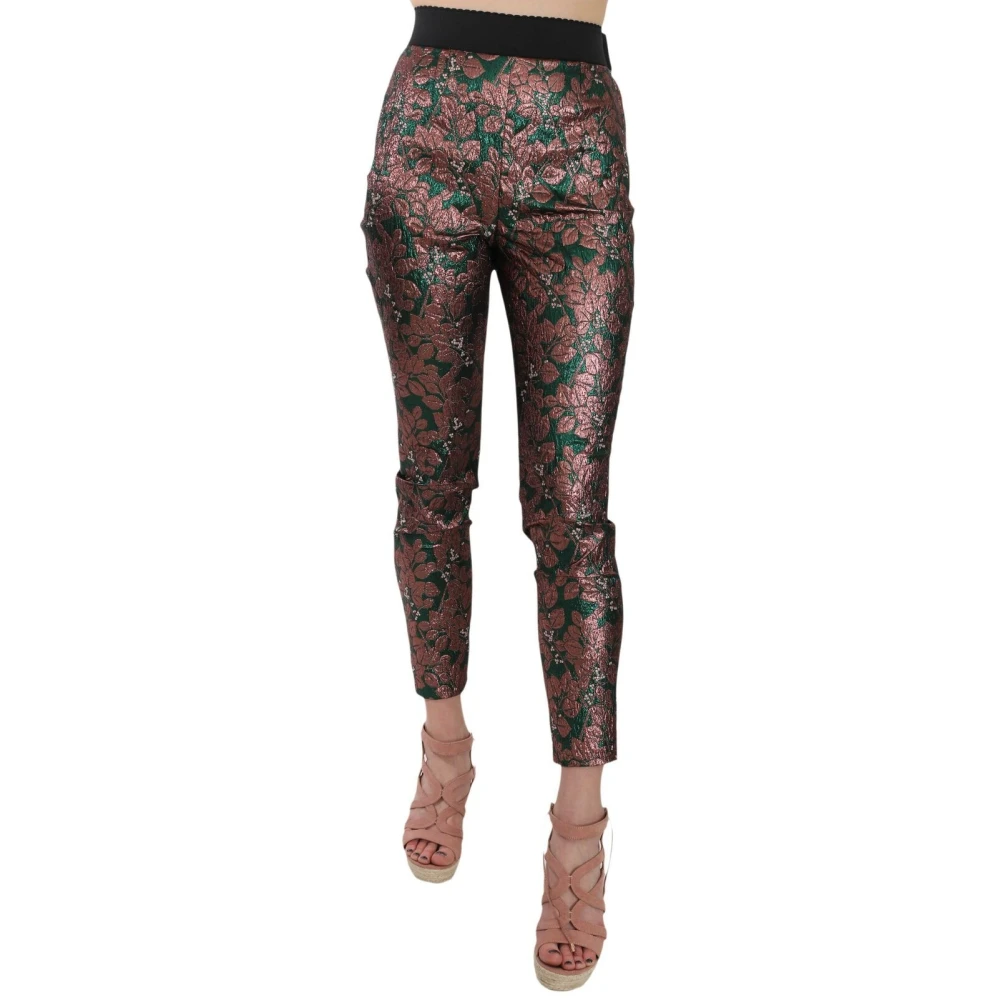 Dolce & Gabbana Women's Multicolor Designer Trousers Elegant Style - Slim-Fit Trousers - S - Trousers