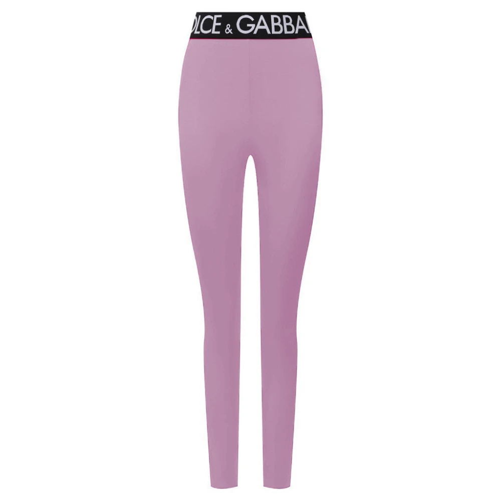 Dolce & Gabbana Iconische elastische leggings gemaakt in Italië Pink Dames