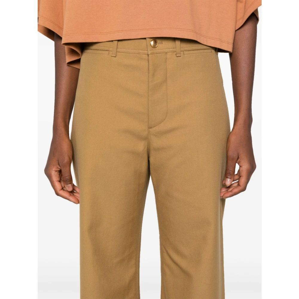 Chloé Beige Wijde Broek Brown Dames
