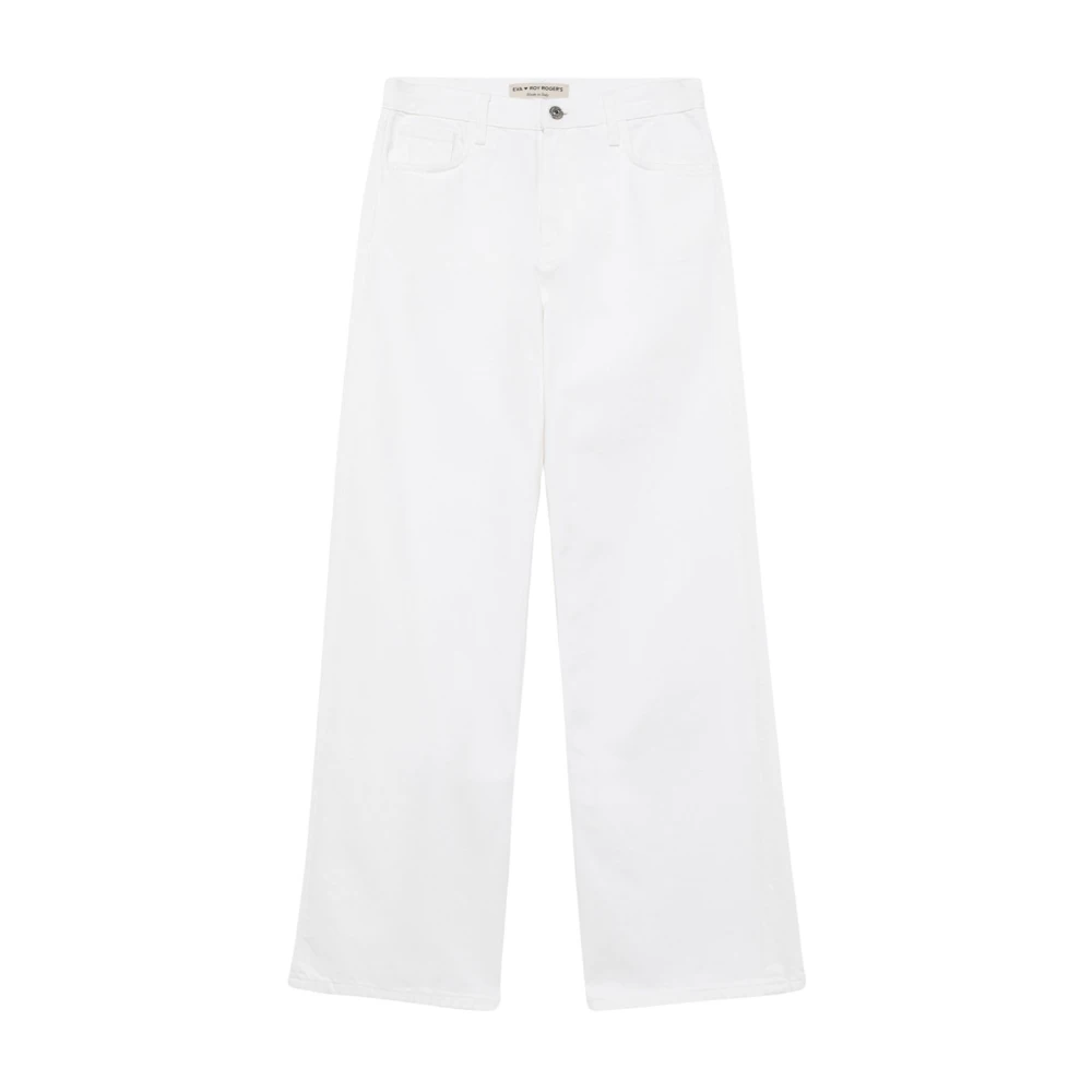 Roy Roger's Women's White Wide Jeans, W24, Super Wide R.r.eva Herzigova Bull Dyed