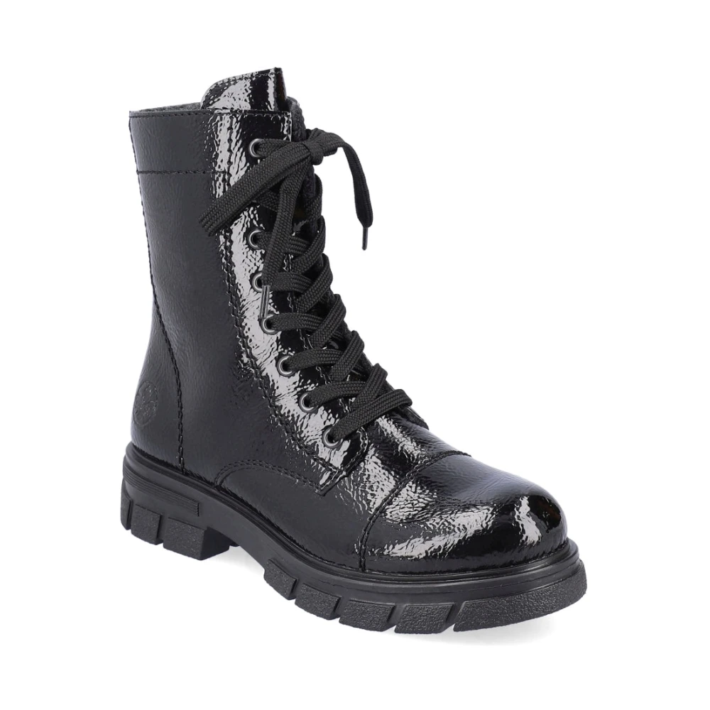 Rieker Women's Black Lace-Up Boots, 4 Uk, Closed Booties