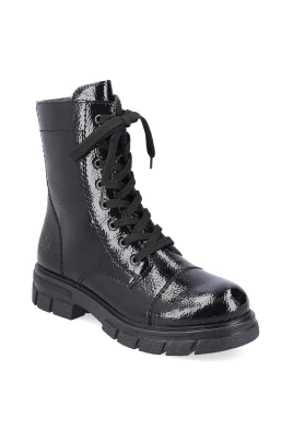 Svarta stängda boots