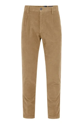 Slim fit texturerade manchesterbyxor