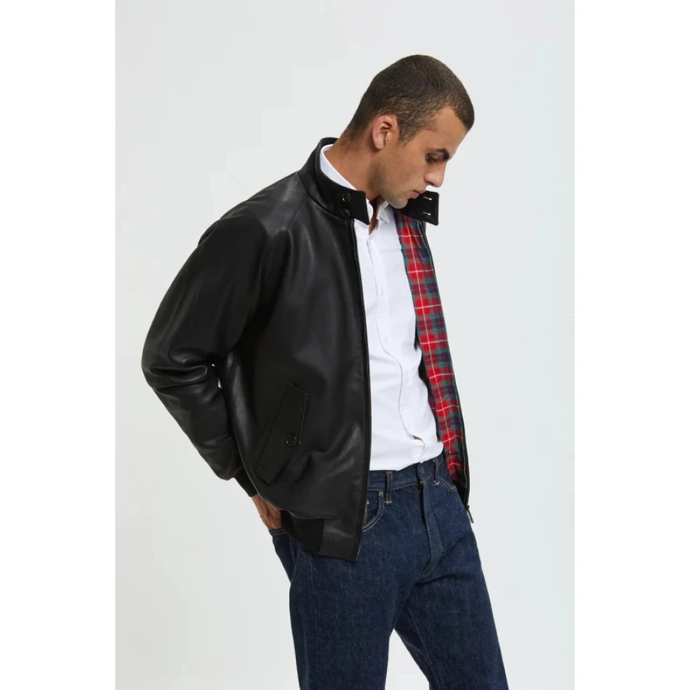 Baracuta Leren Harrington Jack Zwart Black Heren