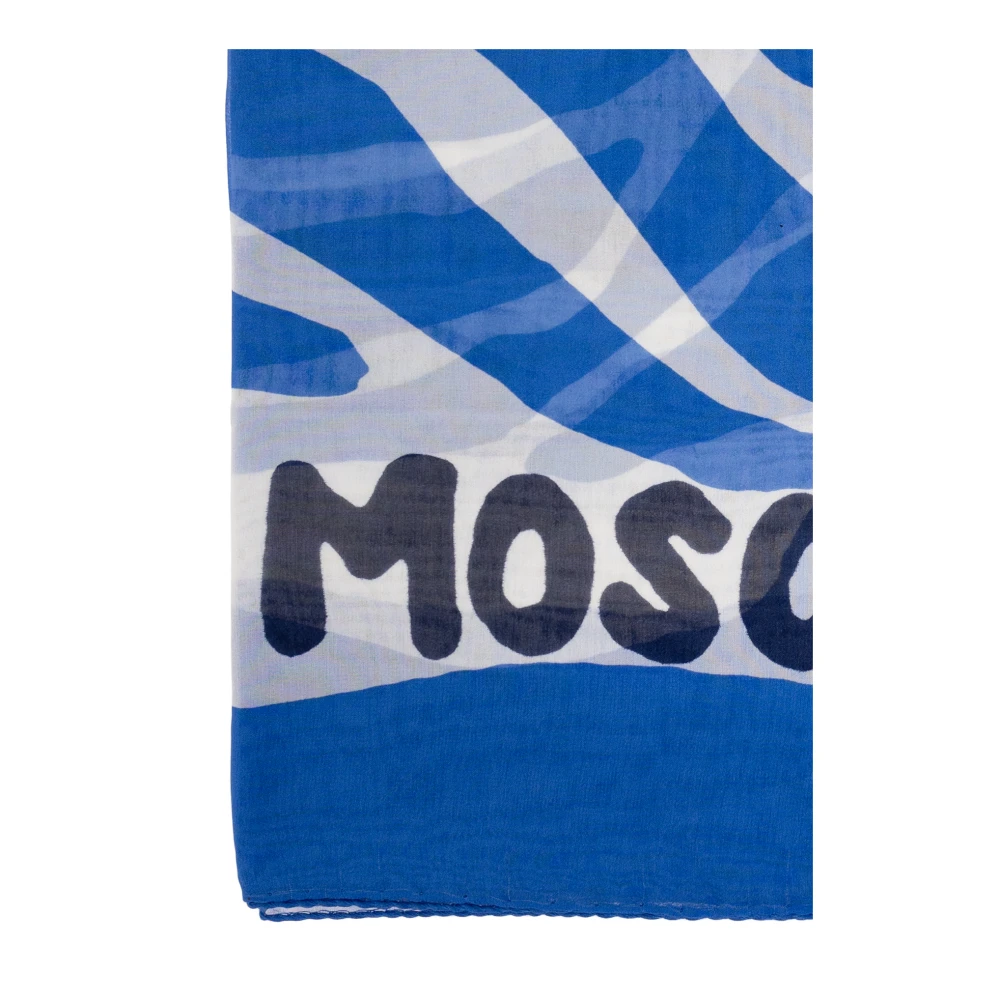 Moschino Zijden sjaal Blue Unisex