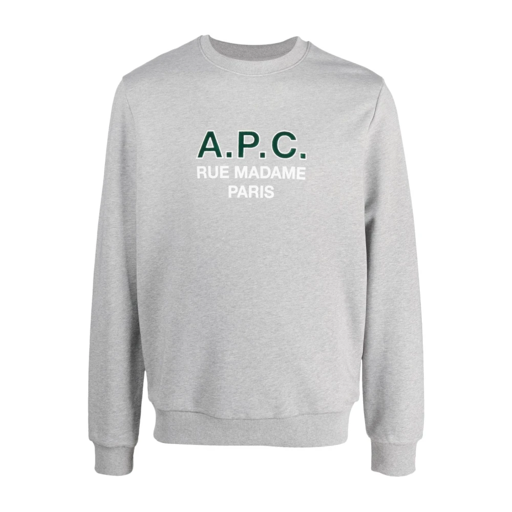 A.p.c. Logo Sweatshirt Grijs Gray Heren