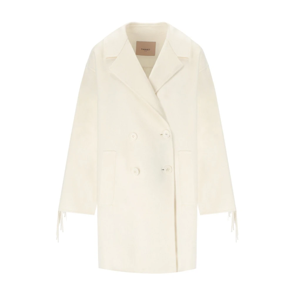 Twinset Double-Breasted Coats White Dames