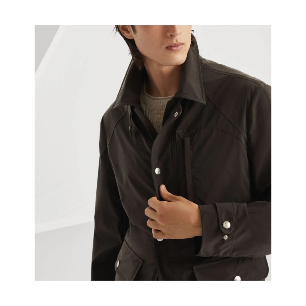 BRUNELLO CUCINELLI Bruin Katoenen Windjack Brown Heren