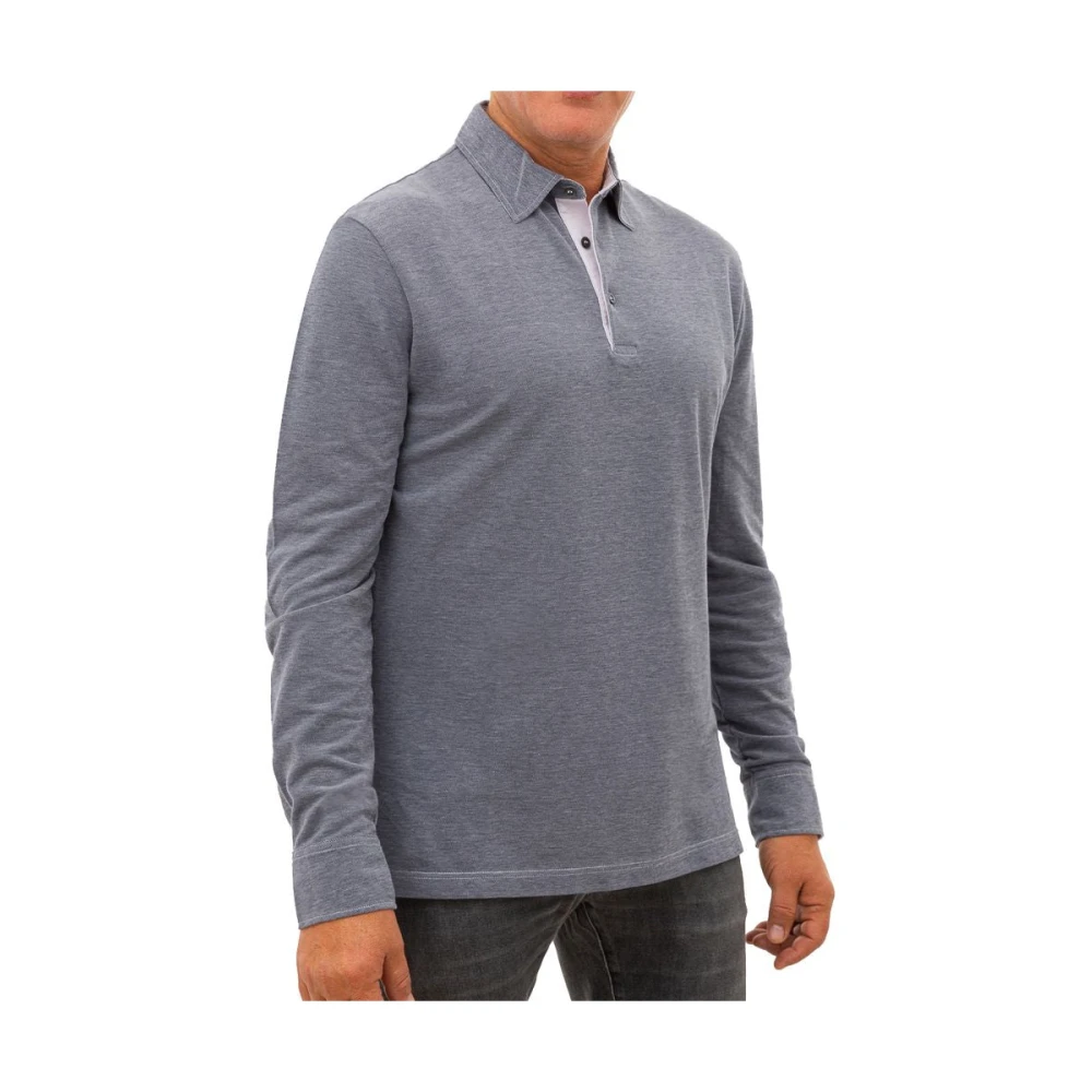 Corneliani Blauw Katoenen Poloshirt Blue Heren