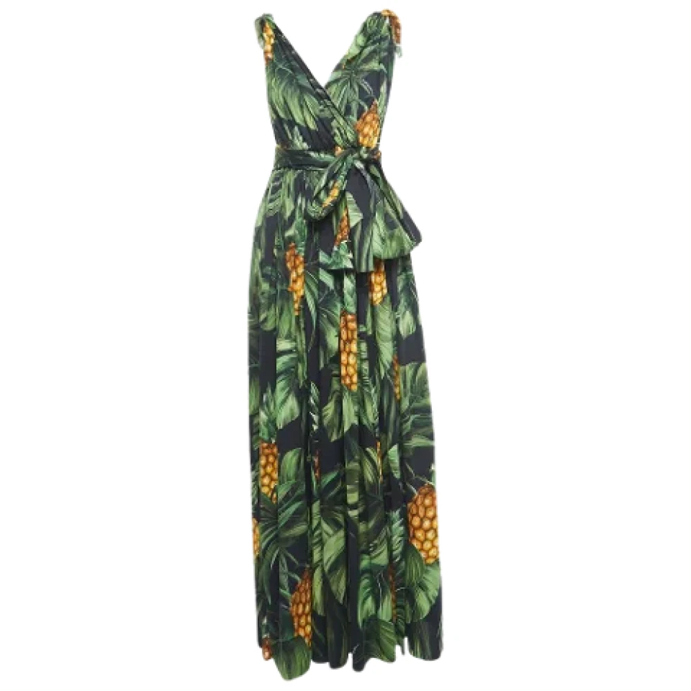 Dolce & Gabbana Pre-owned Cotton dresses Green Dames