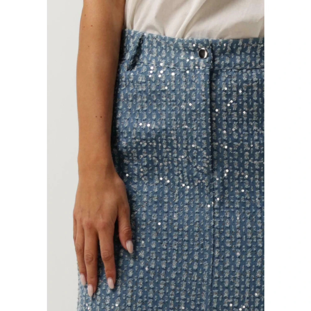 Y.A.S Blauwe Midi Rok Show Blue Dames
