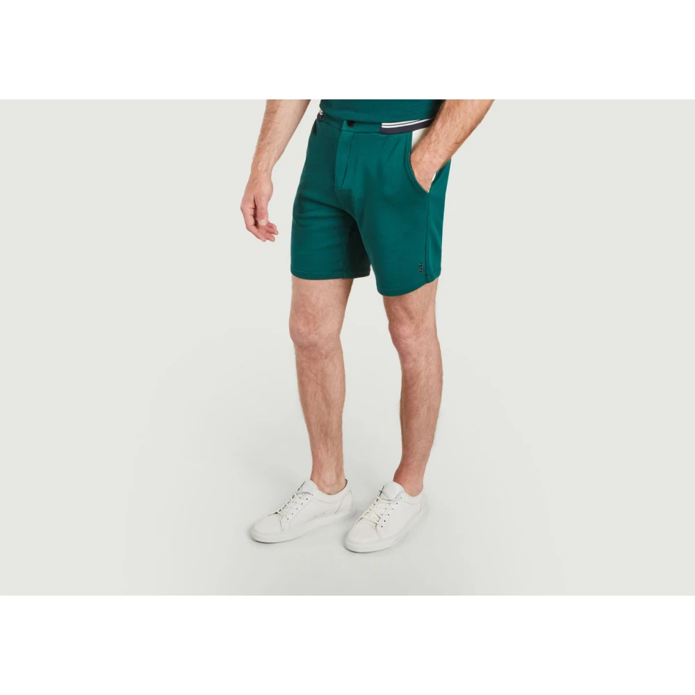 Ron Dorff Aansluitende shorts van biologisch katoen Green Heren