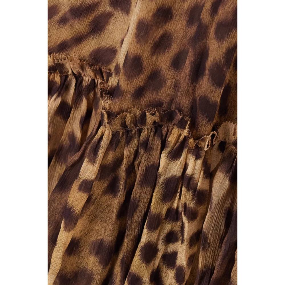 Zimmermann Flutter Jurk met Polyester Bloemen Brown Dames