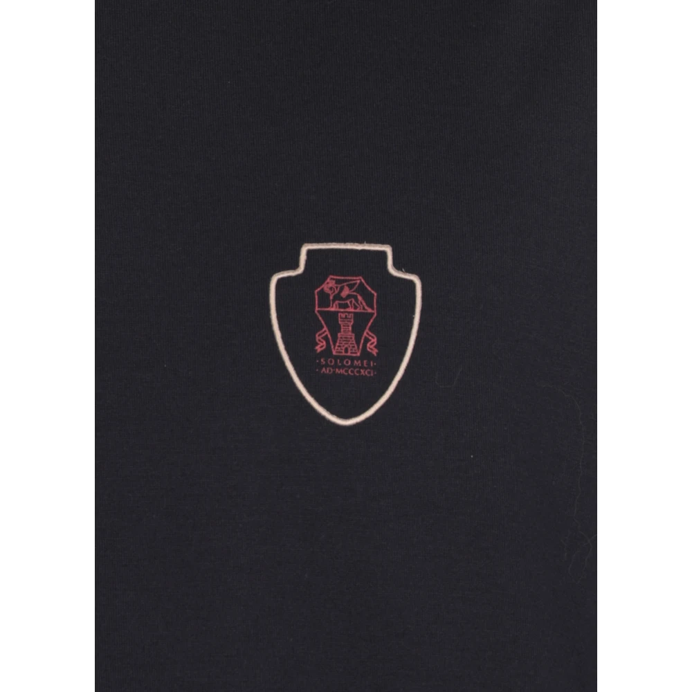 BRUNELLO CUCINELLI Blauw Katoenen Poloshirt met Logo Blue Heren