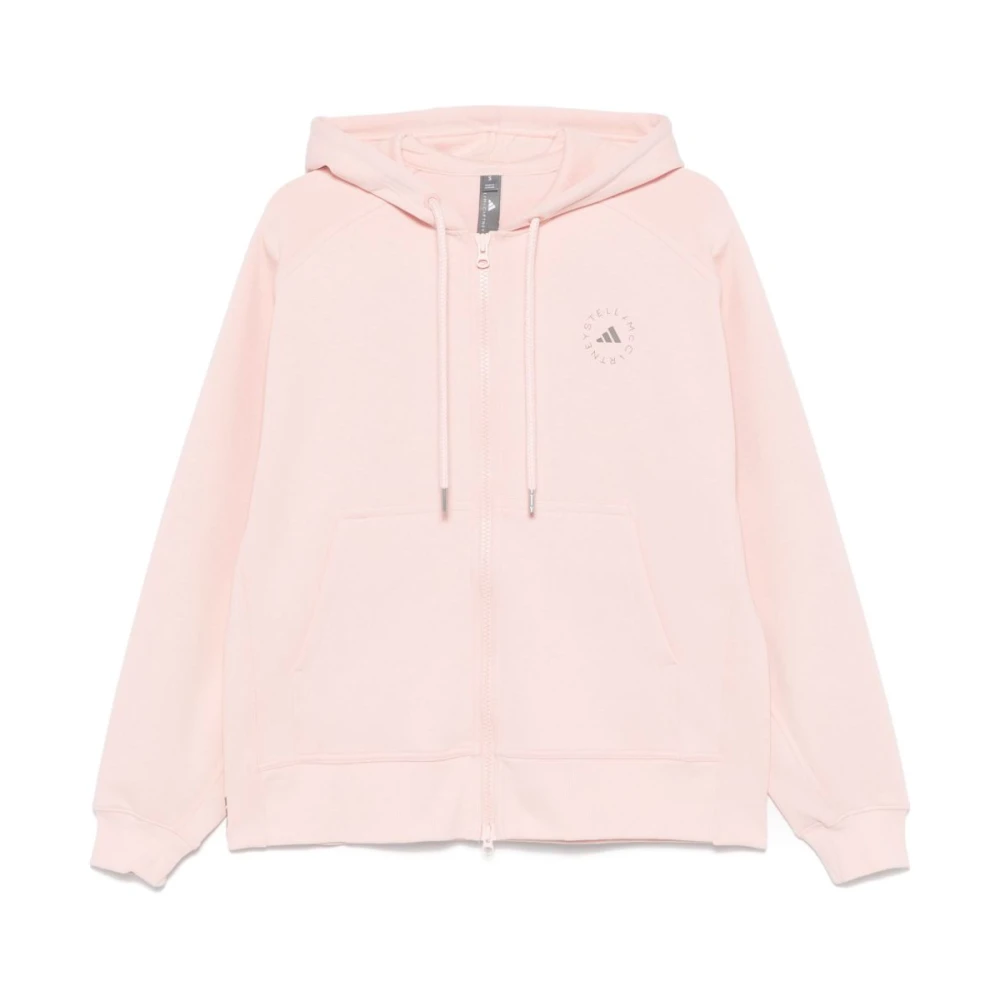Adidas by stella mccartney Roze Sweater met Rits en Capuchon Pink Dames