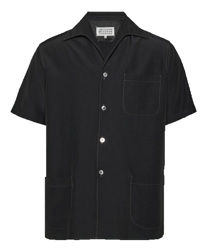 chemise-noire-en-acetate-avec-col-pointu