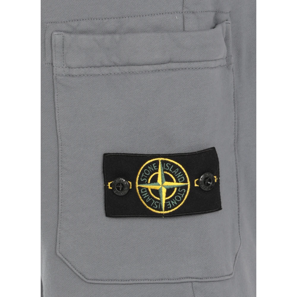 Stone Island Blauwe katoenen bermuda shorts met zakken Blue Heren