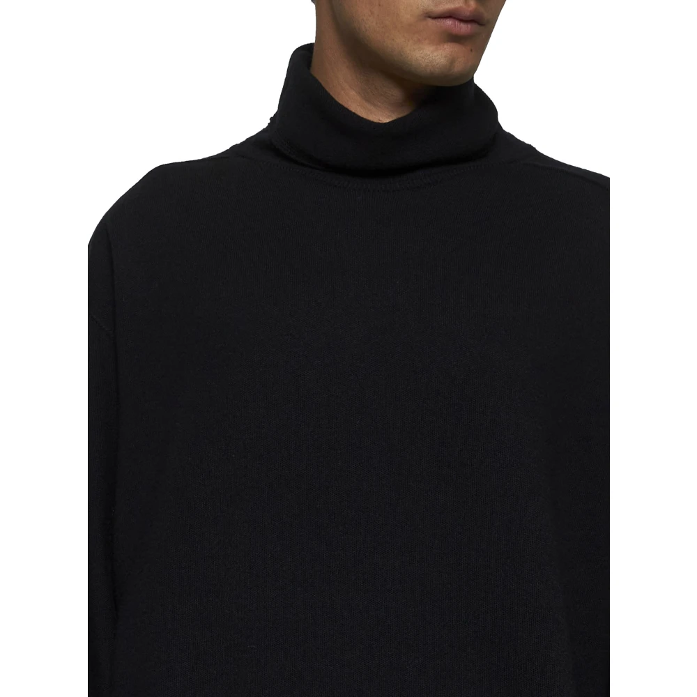Issey Miyake Zwarte wollen coltrui Black Heren