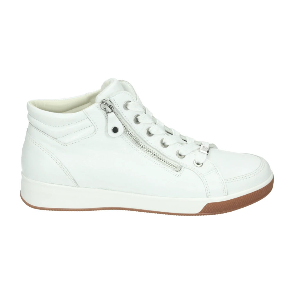 ara Sportieve Witte Leren Sneakers Dames Schoenen Beige