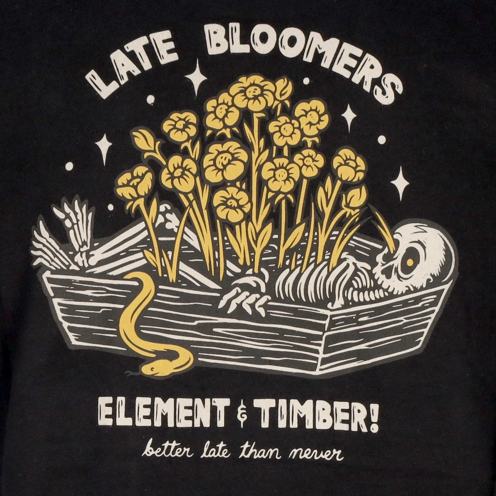 Element Zwarte Coffin Tee met Timber Print Black Heren