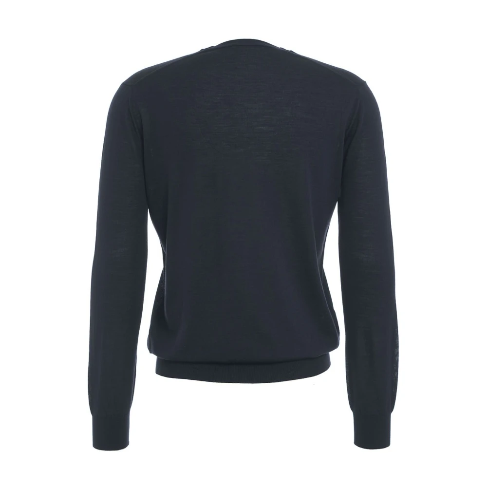 Kangra Blauwe Merino Pullover Gebreide kleding Aw24 Blue Heren