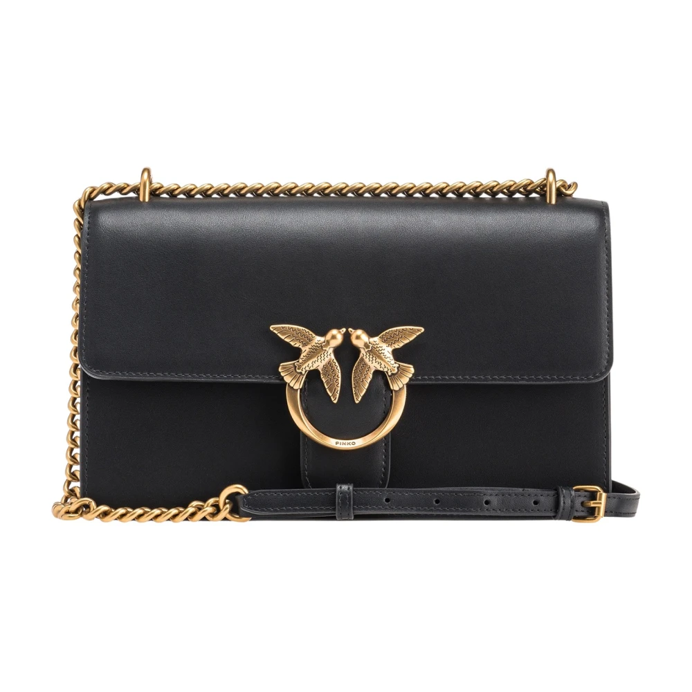 PINKO Love Bag med Diamond Cut spänne Black, Dam