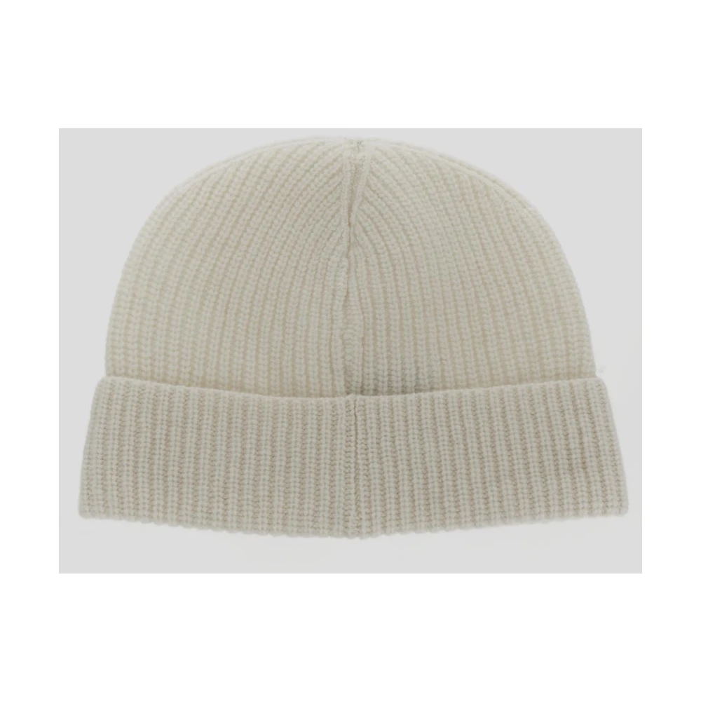 Seven Gauge Geribbelde Wollen Beanie Muts Beige Heren