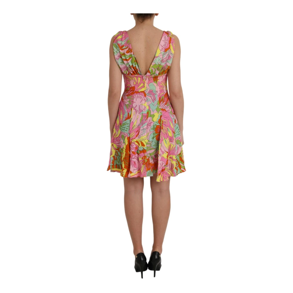 Dolce & Gabbana Bloemenprint Zijden Mini Jurk Multicolor Dames