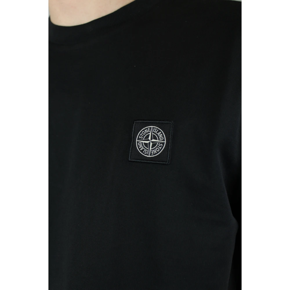 Stone Island Zwart Borstlogo T-shirt Black Heren