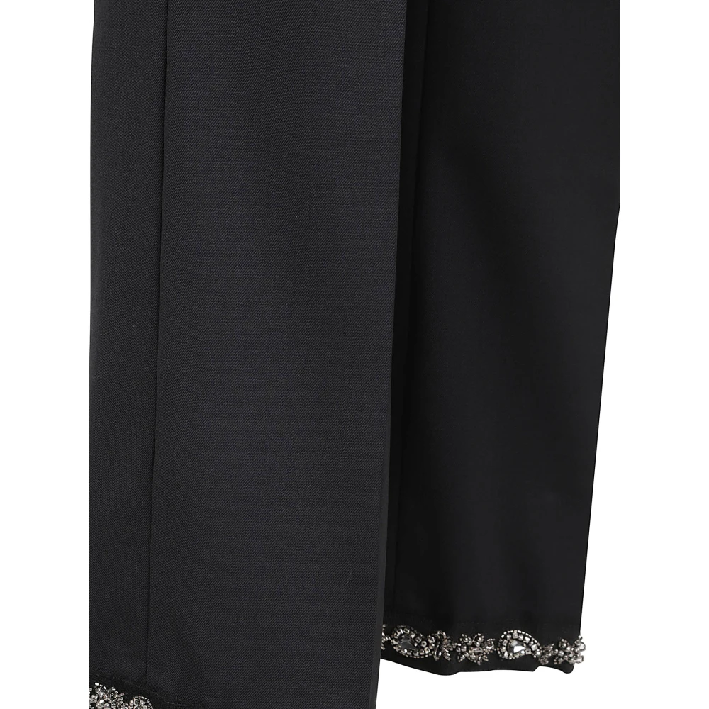 True Royal Zwarte wollen mix broek gemaakt in Italië Black Dames