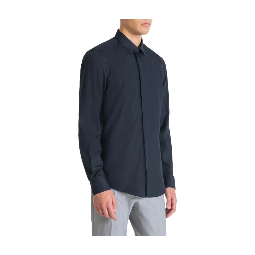 Antony Morato Men's Blue Casual Shirts, 2XL, Cotton Long Sleeve Shirt
