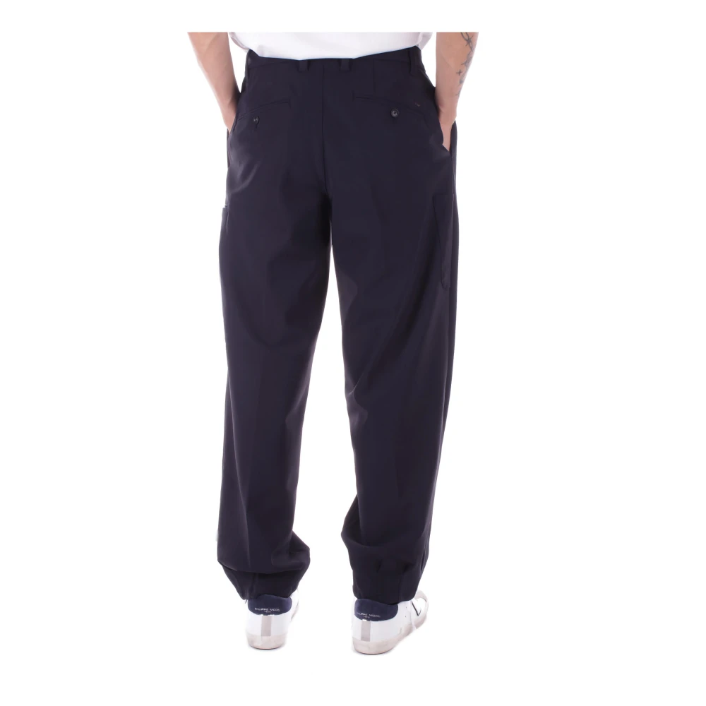 Emporio Armani Blauwe Broek met Verstelbaar Koord Blue Heren