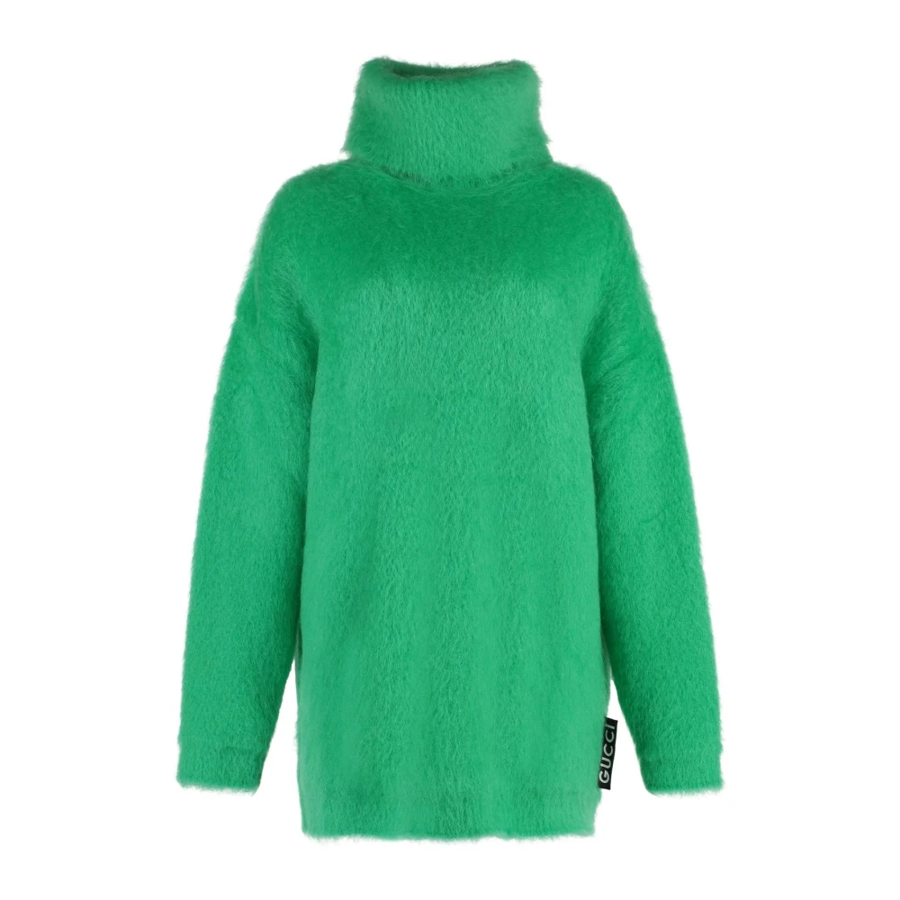 Gucci Mohair-Blend Mini Tröja Klänning Green, Dam