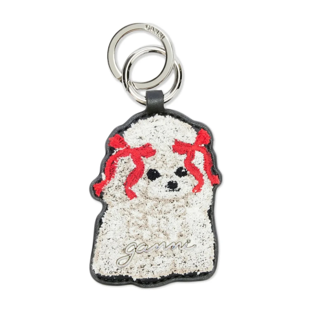 Ganni Black Keychains, Female, One Size, Keyring