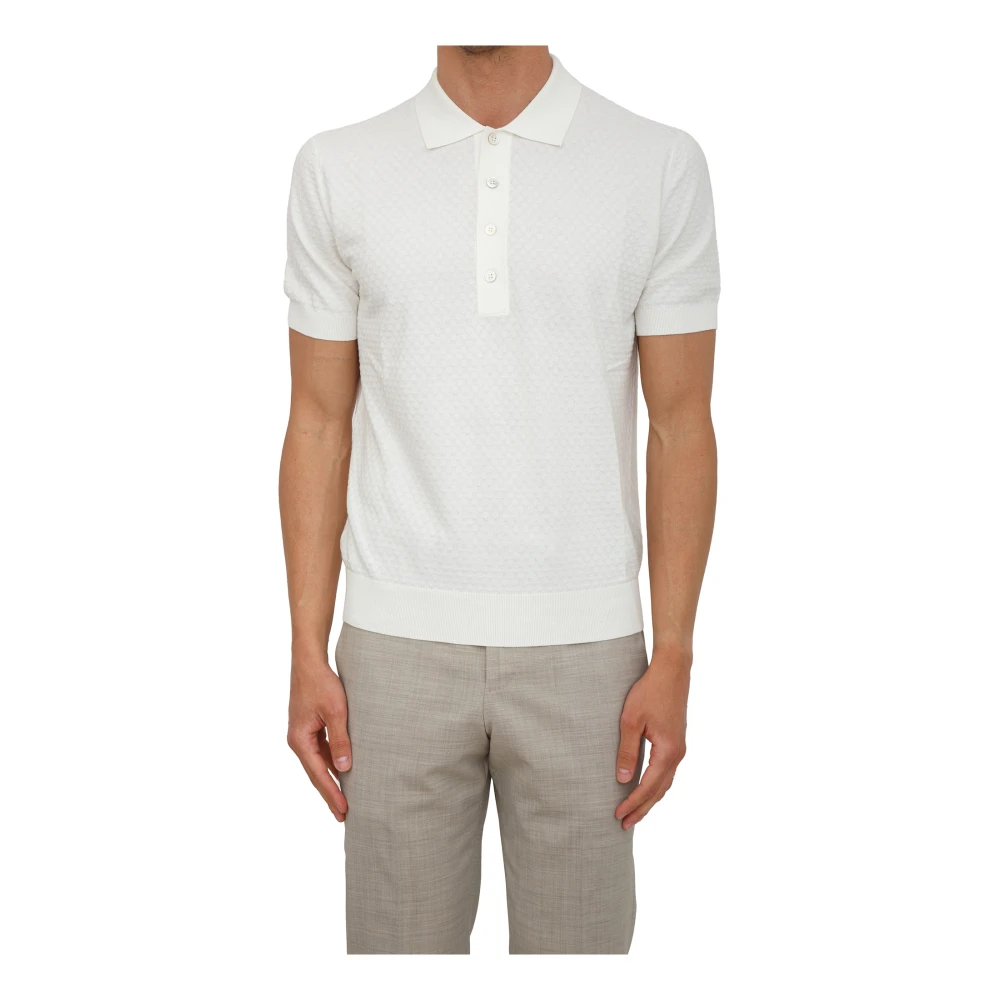 Paolo Pecora Men's White Polo Shirts, 2XL, Maglia A Polo