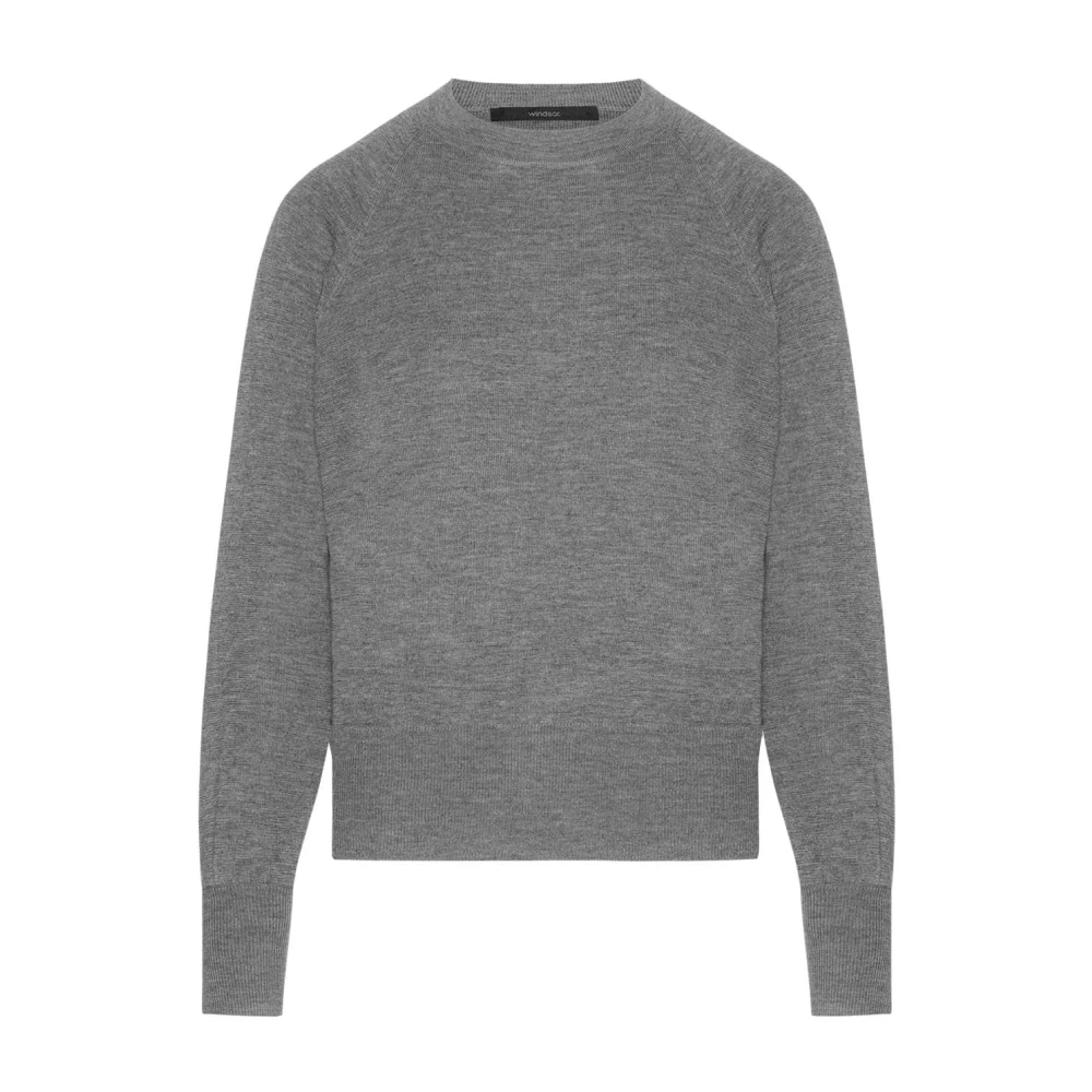 Windsor Zijden Pullover Comfortabele Stijlvolle Pasvorm Gray Dames
