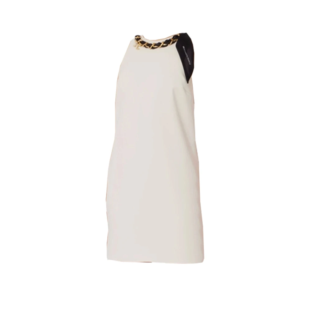 Elisabetta Franchi Polyester Jurk met Kettingdetail White Dames
