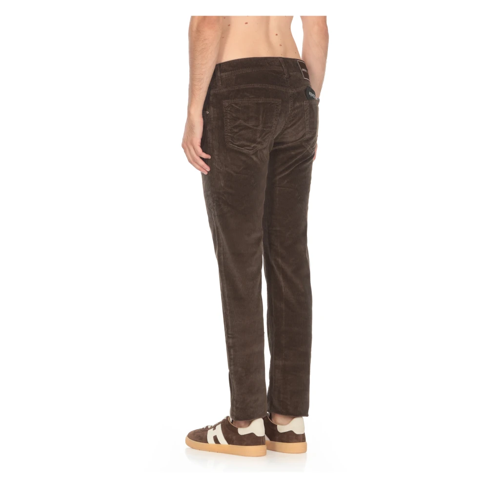 Jacob Cohën Bruine katoenen jeans met ribfluweel patroon Brown Heren