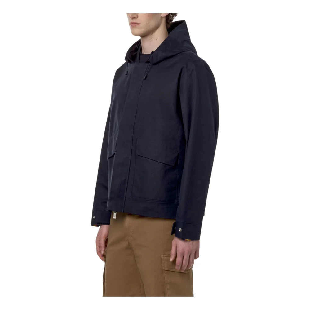K-way Blauwe Linnen Blend Kinderjas Blue Heren