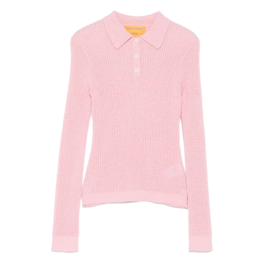 Guest In Residence Pink Shrunken Polo - Female - Cashmere Knitwear - S - Knitwear
